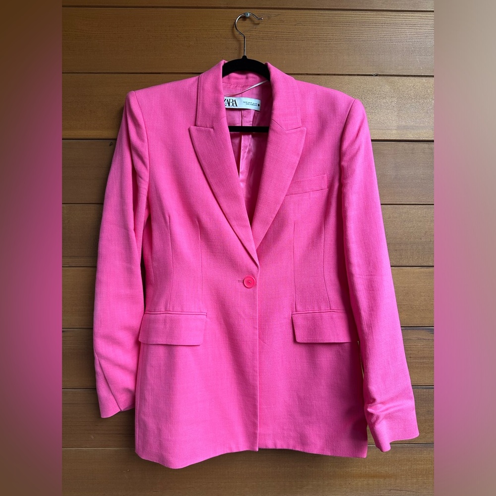 Zara Pink Fuchsia Blazer - Medium